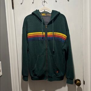 AVIATOR NATION 5 stripe zip up hoodie